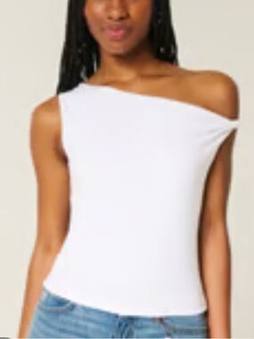 Hollister Light Blue One-Shoulder Tank Top
